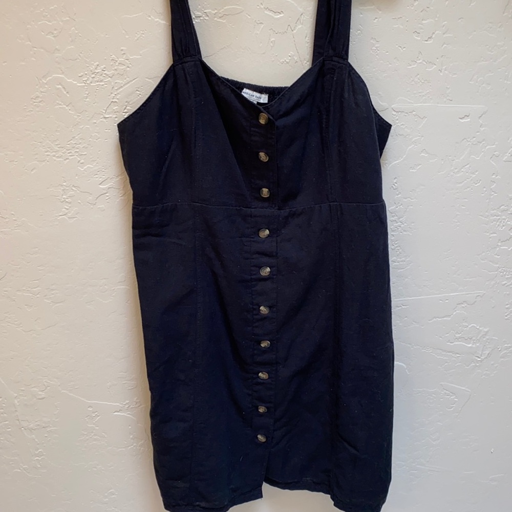 Black Summer Dress with Brown Buttons!